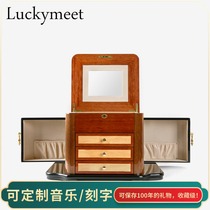 Limited to 99 oversized pet jewelry box storage box Practical European wooden lock vintage watch jewelry collection