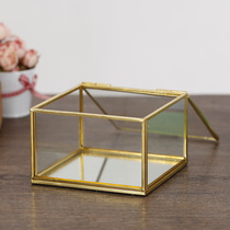 Golden square hand gift box jewelry box Nordic simple finishing box Jewelry storage net red gift box