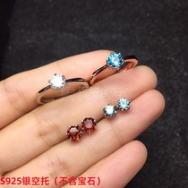925 silver ring finger earrings set empty bracket round 3*34*45*56*67*78*89*910*1012*12