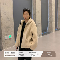 MSBEAST Spain imported Merino fur wool one lamb fur coat female hooded profile short