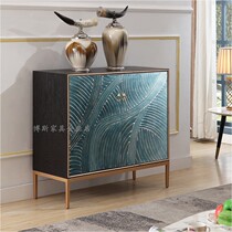 New Chinese light luxury shoe cabinet multi-layer solid wood entrance entrance cabinet decoration cabinet simple modern art partition cabinet customization
