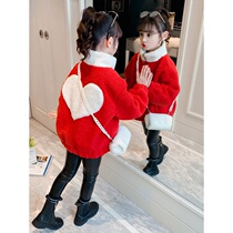 Next inss girl coat thickened 2021 new foreign-style childrens cashmere clothes