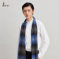 Woo Wu British Plaid Mens Winter Cashmere Scarf Double-sided Plaid Soft Classic Versatile Spring and Autumn Scarf Gift