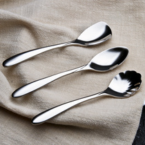 Stainless steel small spoon coffee mixing spoon thickened dessert spoon creative tableware yogurt pudding spoon small spoon