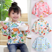 Baby overcoat waterproof anti-dressing pure cotton baby boy eating bib pocket clothes female apron childrens inverted coat summer thin section
