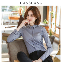 Gray shirt female long sleeve design sensory fashion gas work clothes Korean version of tumbling professional white shirt