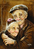 New printed DMC cross stitch living room bedroom oil painting love you like the first love of the old couple
