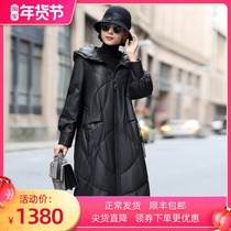 Henning genuine leather down jacket woman mid-to-cap 2021 Winter-style loose large size sheep Pippa coat thickened