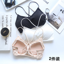 Summer back underwear womens cross belt sexy gathering camisole vest Net Red no steel ring chest thin shirt