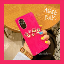 Rose red stereo strawberry bear Apple 12promax mobile phone case 12 trend iphone11 all-inclusive soft shell 8plus women xsmax silicone i7 8 anti-drop 7p