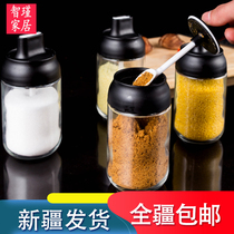 (Xinjiang) kitchen moisture-proof seasoning box glass household combination seasoning bottle jar honey oil pot salt jar