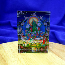 YC686 new boutique Tibetan Green mother thangka Crystal Image Buddha Hall setting Ceremony Commemorative gift customization