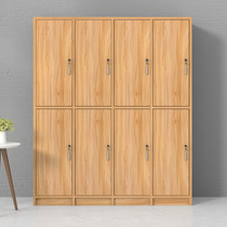 Wooden employee locker Gym locker Yoga hall beauty salon Bathroom bag storage cabinet Multi-layer with lock