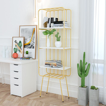 Nordic Creative Art Bookshelves Brief Floor Iron Art Shelf Bookcase Living-room In Living-room Bedroom Inner Multilayer Containing Shelf