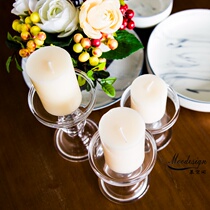 JK Mu Space Exit Classic Clear Thickened Romantic Candlestick Set Table Side Table Candle with Candlestick