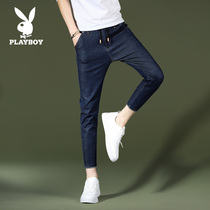 Playboy mens jeans autumn 2020 new thin Korean version of the trend slim foot pants ankle-length pants men