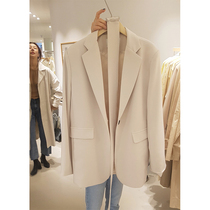 2021 autumn new chic small suit jacket female Korean casual temperament mid-length slim-fit professional suit