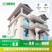 Three Tree Villa Self-built House Exterior Wall New and Old Housing Metalworking Masonry Water Bag Sand Imitation Stone Paint Contracting Materials Renovation Service