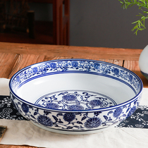 Blue and white porcelain boiled fish bowl sauerkraut fish bowl Chinese household Maoxuwang big pot dish tableware soup bowl