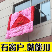 Stainless steel drying rack Balcony drying rack Window drying rack Indoor floor-to-ceiling double pole outdoor drying quilt drying rack