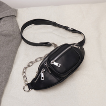 Sheepskin casual fanny pack female earth small bag new leather lambskin mobile phone fanny pack female fashion