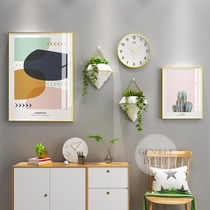 Nordic style combination wall clock decorative painting living room bedroom background wall painting modern minimalist sofa background wall painting