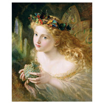 Printed DMC cotton thread cross embroidered living room Restaurant bedroom oil painting European-style blonde girl butterfly fairies