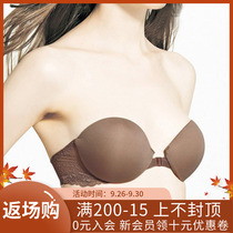 Japan strapless bra gathers non-slip seamless thin invisible one-piece girl underwear with steel ring summer New