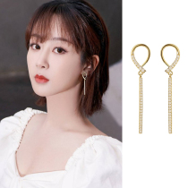 Star with earrings advanced sense light luxury temperament pure silver Net red earrings female Korean earrings 2021 New Tide
