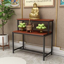 The Buddha statue is dedicated to the modern and simple incense table cabinet.