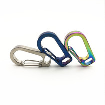 Titanium alloy key buckle color titanium color titanium baking modelled color small D buckle EDC fast hanging buckle outdoor mountaineering buckle hands electric buckle