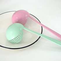 Kitchen soup drain dual-purpose spoon wheat straw soup drain two-in-one spoon high temperature resistant household hot pot colander porridge spoon