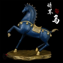 Friend Cousin Color Bronze general Ma pure bronze Horse pendulum piece office Living room Decorative Handicraft bronze Brunning Horse home furnishing