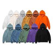 European and American trendy brand high street solid color sweater oversize plus velvet thickened hoodie Street hip-hop loose Harajuku style