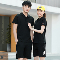 Summer couples sports suit men and women short sleeve T-shirt polo shirt shorts casual summer Group custom work clothes