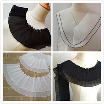 Soft Chiffon pleated organ pleated skirt lace hem fabric for clothes lace accessories