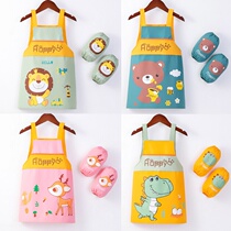 children's apron waterproof hooded clothes backwear sleeveless middle and large children's handmade class anti-fouling painting clothes backwear baking