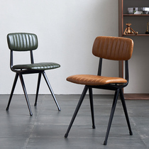 Nordic industrial wind chair wrought iron restaurant backrest light luxury chair simple casual retro Net red chair