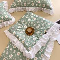 Small floral cool quilt four-piece cotton summer Korean quilt core can be machine washed thin cool quilt double air conditioning quilt