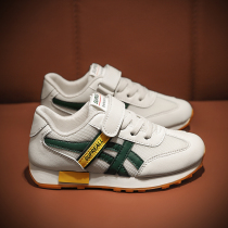 Li Ning VIP joint boy small white shoes 2021 autumn winter new childrens leather face sports girls tennis face Agan shoes