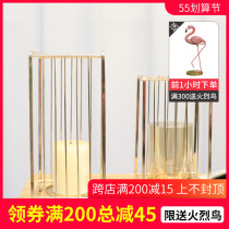 Nordic Fashion Light Extravagant Metal Frame candleholder Pendulum Fitting Interplate Genguan Cabinet Adornment Plated Gold Brief