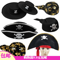 10000 Halloween Halloween dress up Pirates Of The Caribbean garment hat captains hat pumpkin pirate hat Zorro cap