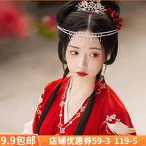 Embellished ancient style brow heart drop super fairy forehead Hanfu Daily simple all temperament forehead hair hairclip skirt accessories