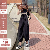 Casual jumpsuits womens summer thin nine-point Haren pants 2021 new womens overalls jumpsuit strap set