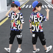 Childrens clothes boy summer clothing suit 2022 New summer CUHK Boy short sleeve boy Summer Handsome Clothing Tide