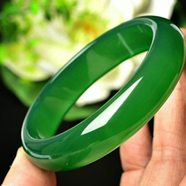 Xinjiang natural imperial chalcedony bracelet womens agate jade jade bracelet emerald color A goods ice species send certificate