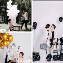 New Thickened Alphabet Balloon Personality Themed Outside View Street Filming Tide Clapping Wedding Props Brigade Slapping Black White Balloons