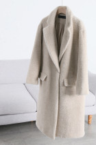 Fine quality cow force export single hand feel fried chicken good imitation fur mink medium and long air quality coat women