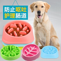 Dog slow food bowl anti-choking bowl cat and dog food bowl Teddy bear hair dog rice bowl cat bowl pet rice bowl