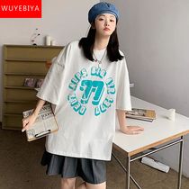 Alphabet short sleeve T-shirt adolescent girl summer dress 2022 new junior high school high school student loose casual thin half sleeve blouse